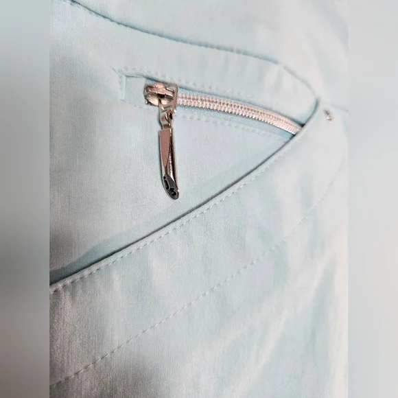 Jamie Sadock "Perfect Fit" Capris Pastel Aqua Blue Cropped - Picture 4 of 12